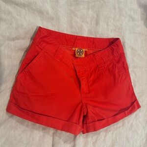 Tory Burch Red High Waist Shorts